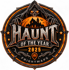FrightMaps Haunt of the Year 2025 award badge